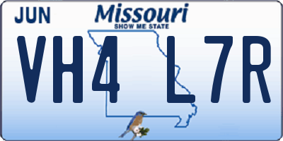 MO license plate VH4L7R