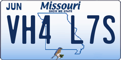 MO license plate VH4L7S