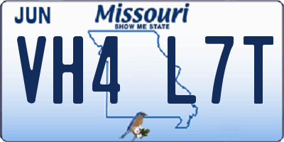 MO license plate VH4L7T
