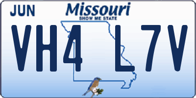 MO license plate VH4L7V