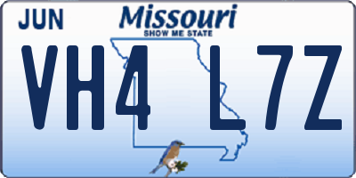 MO license plate VH4L7Z