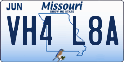 MO license plate VH4L8A