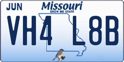 MO license plate VH4L8B
