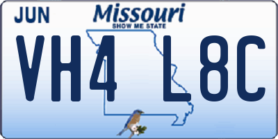 MO license plate VH4L8C