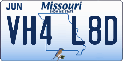 MO license plate VH4L8D