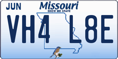MO license plate VH4L8E
