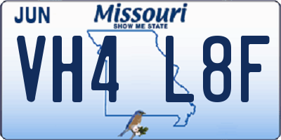 MO license plate VH4L8F