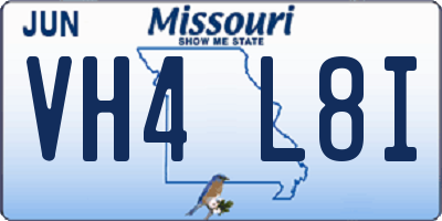 MO license plate VH4L8I