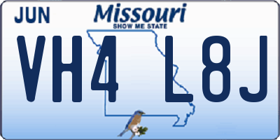 MO license plate VH4L8J
