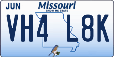 MO license plate VH4L8K