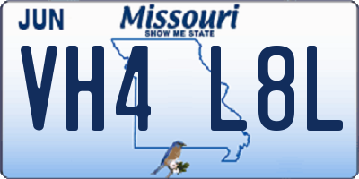 MO license plate VH4L8L