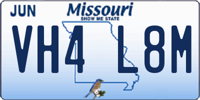 MO license plate VH4L8M