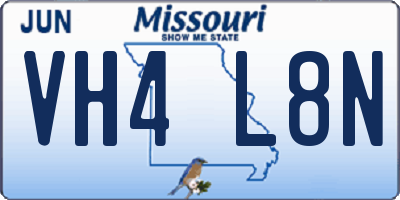 MO license plate VH4L8N
