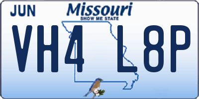 MO license plate VH4L8P