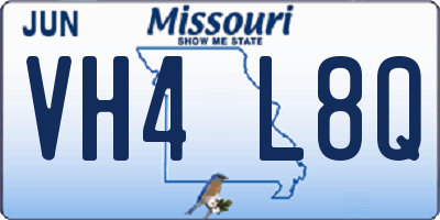 MO license plate VH4L8Q