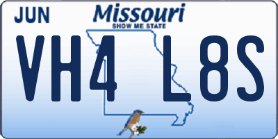MO license plate VH4L8S