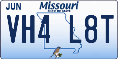 MO license plate VH4L8T