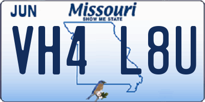 MO license plate VH4L8U