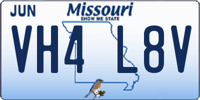 MO license plate VH4L8V