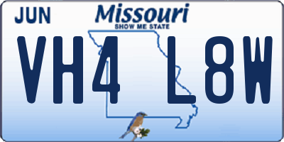 MO license plate VH4L8W
