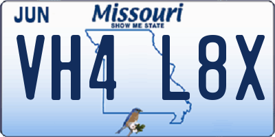 MO license plate VH4L8X