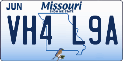 MO license plate VH4L9A