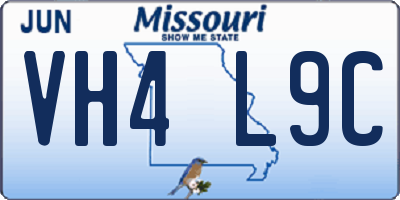 MO license plate VH4L9C