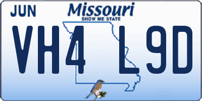 MO license plate VH4L9D