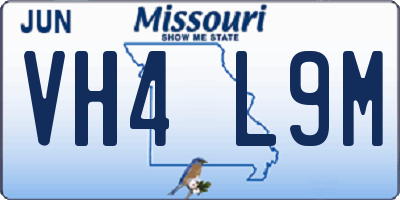 MO license plate VH4L9M