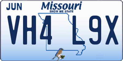 MO license plate VH4L9X