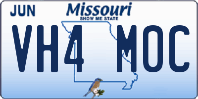 MO license plate VH4M0C