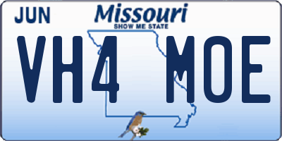 MO license plate VH4M0E