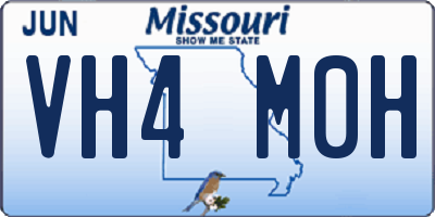 MO license plate VH4M0H
