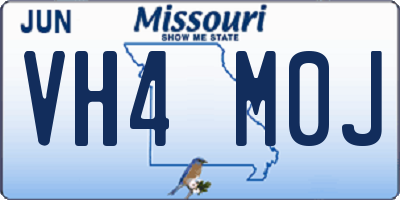 MO license plate VH4M0J