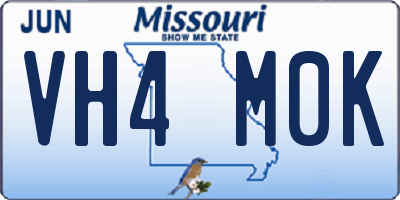 MO license plate VH4M0K