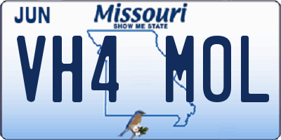MO license plate VH4M0L
