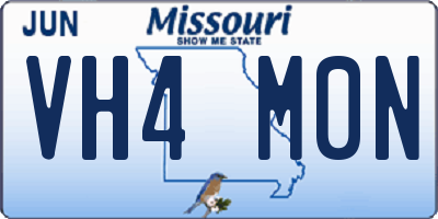 MO license plate VH4M0N