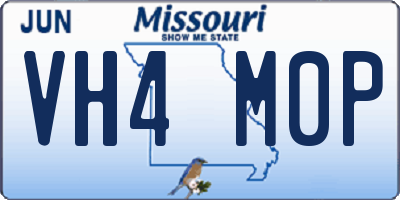 MO license plate VH4M0P