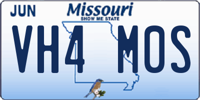 MO license plate VH4M0S