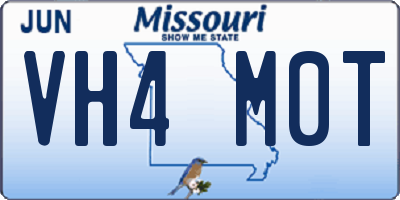MO license plate VH4M0T