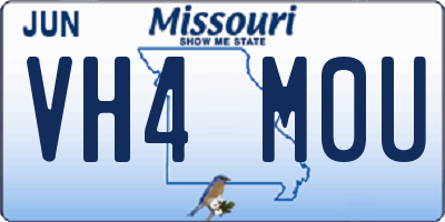 MO license plate VH4M0U