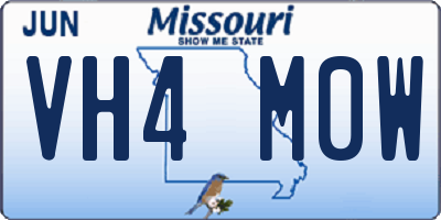 MO license plate VH4M0W