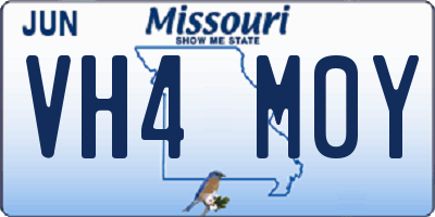 MO license plate VH4M0Y