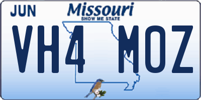 MO license plate VH4M0Z