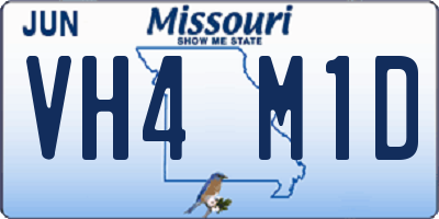 MO license plate VH4M1D