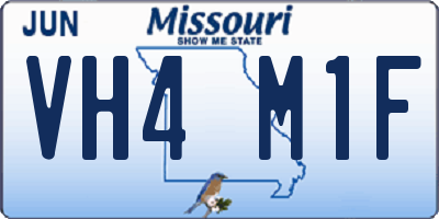 MO license plate VH4M1F