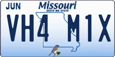 MO license plate VH4M1X