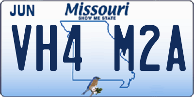 MO license plate VH4M2A