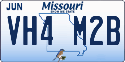 MO license plate VH4M2B