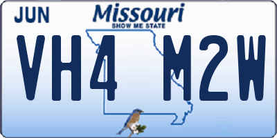 MO license plate VH4M2W